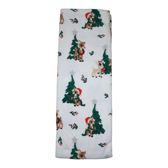 Rudolph Red-Nosed Reindeer Oversized Plush Throw Blanket 60"x70" Christmas Soft - Picture 4 of 10